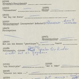 Western questionnaire, answ...