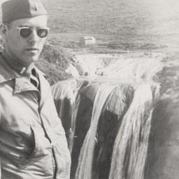 Barney Rosset With Waterfall