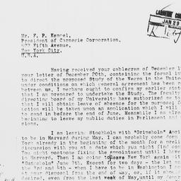 Letter from Gunnar Myrdal t...