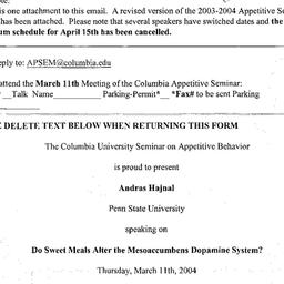 Announcements, 2004-03-11. ...