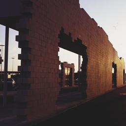 Exterior view, layered faca...