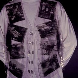 Plastic vest with pictures.