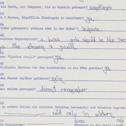 Western questionnaire, answ...