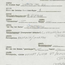 Western questionnaire, answ...
