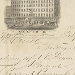 Lafarge House. Bill or receipt