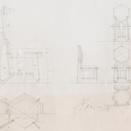 Dining chair plan, elevations