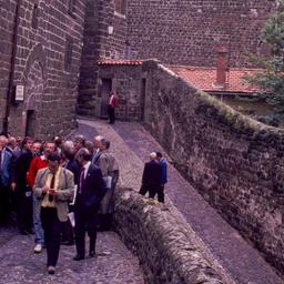 Medieval streets with dome ...