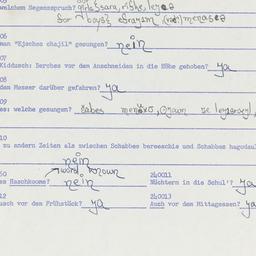 Western questionnaire, answ...