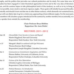 Schedules, Literary Theory,...
