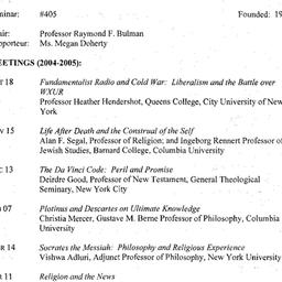 Schedules, Studies in Relig...