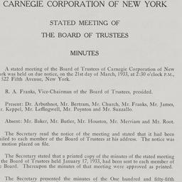 Board Meeting, 3/21/1933