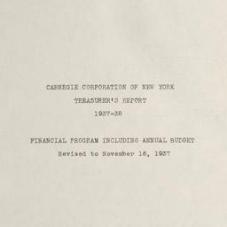 Treasurer's Report, 193...