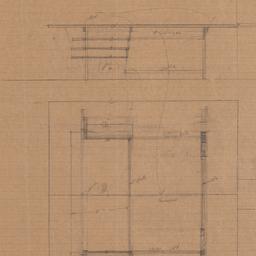 Drawing table plan, elevations