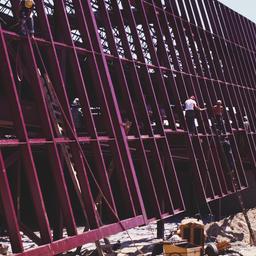 Construction view, metal fr...