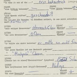 Western questionnaire, answ...