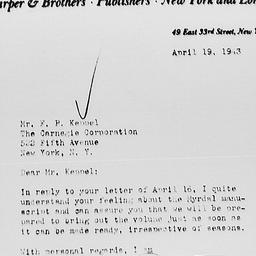 Letter from Ordway Tead to ...