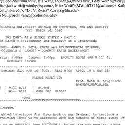 Announcements, 2005-03-16. ...