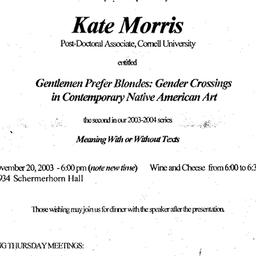 Announcements, 2003-11-20. ...