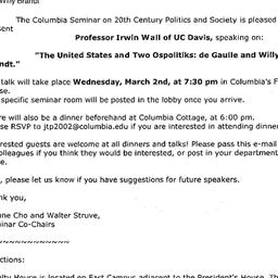 Announcements, 2005-03-02. ...