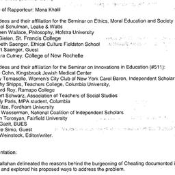 Minutes, 2005-04-05. Ethics...