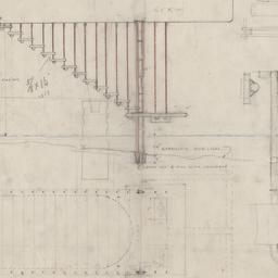 Hanging steps elevation, plan