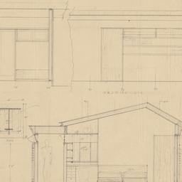 Guest room plan, elevations