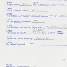 Western questionnaire, answ...