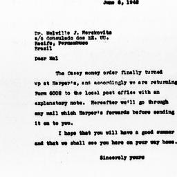 Letter from Charles Dollard...
