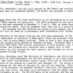 Minutes, 1986-03-07. Labor,...