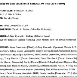Minutes, 2001-02-13. The Ci...