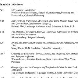 Schedules, City, seminar 45...