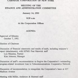 Meeting of the Finance and ...