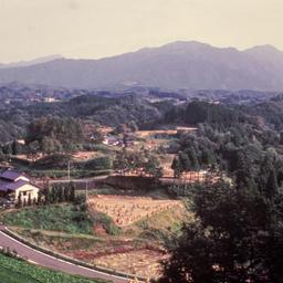 View of valley with mountai...