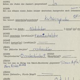 Western questionnaire, answ...