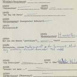 Western questionnaire, answ...