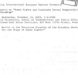 Announcements, 2003-11-19. ...