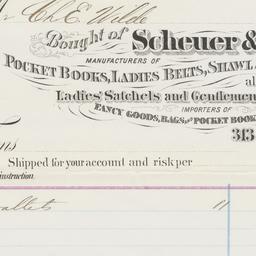 Scheuer & Brother. Bill...