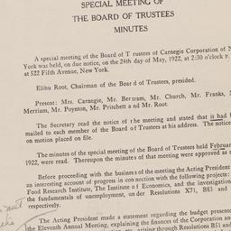 Board Meeting, 5/24/1922