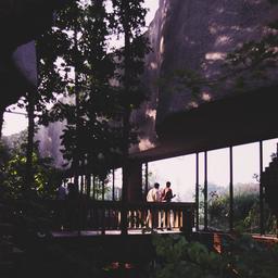 View through gap in buildin...