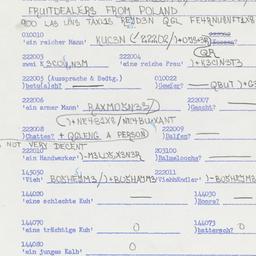 Western questionnaire, answ...