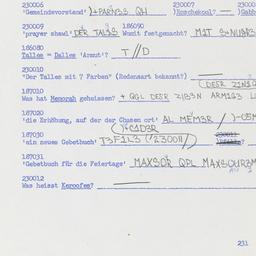 Western questionnaire, answ...