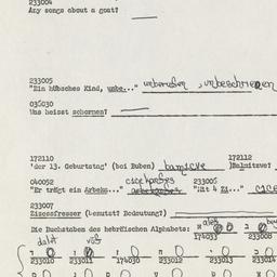 Western questionnaire, answ...