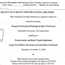 Announcements, 2004-11-11. ...