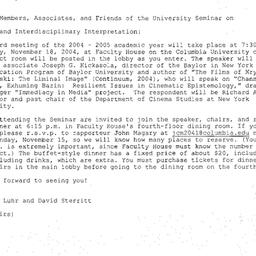 Announcements, 2004-11-18. ...