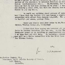 Letter from A.J. Hopkinson ...