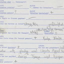 Western questionnaire, answ...