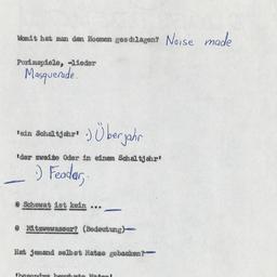 Western questionnaire, answ...