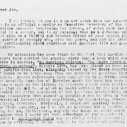 Letter from Gunnar Myrdal t...