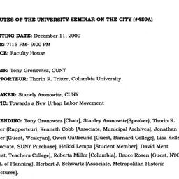 Minutes, 2000-12-11. The Ci...