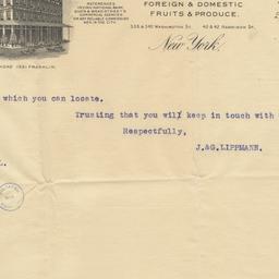 J.&G. Lippmann. Letter